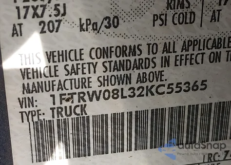 2002 Ford F-150 Lariat/Xlt z USA, uszkodzony, nr VIN 1FTRW08L32KC55365